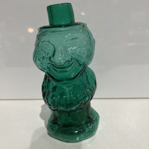 Vtg Tiara Indiana Glass W C FIELDS Teal Color Mountaineer Man 10" No Hat